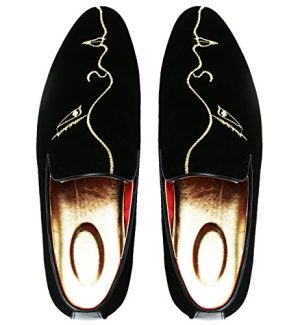 Mens Slip-On Loafers Business Dress Tuxedo Leather Lined Slippers Driving Moccasins Lightweight Embroidery Suede Luxury Formal