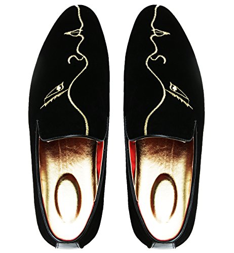 Mens Slip-On Loafers Business Dress Tuxedo Leather Lined Slippers Driving Moccasins Lightweight Embroidery Suede Luxury Formal