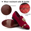 Men's Loafers Velvet Shoes Metal Eagle Buckle Wedding Party Smoking Slipper Dress Loafers Shoes for Men
