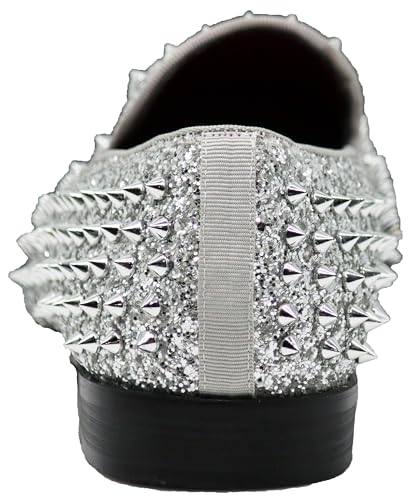 SPK70 Men's Vintage Spike Dress Loafers Slip On Fashion Shoes Classic Tuxedo Dress Shoes