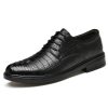 Mens Calfskin Leather Orthopedic Oxford Shoes Lace Up Round Toe Non Slip Block Heel Low Top Comfort Dress Shoes for Wedding