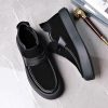 Party Loafers for Men's Pu Leather Uniform Solid Color Block Heel Shoe for Casual Wedding Party Prom Slip-on
