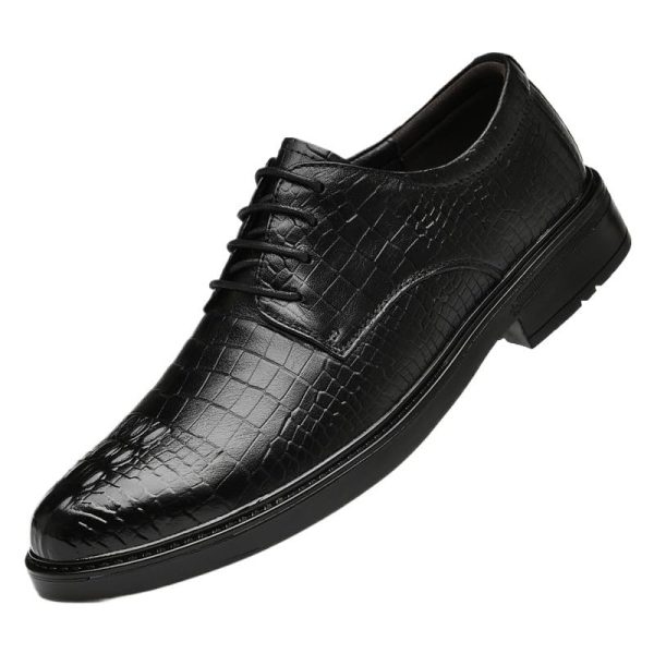 Mens Calfskin Leather Orthopedic Oxford Shoes Lace Up Round Toe Non Slip Block Heel Low Top Comfort Dress Shoes for Wedding