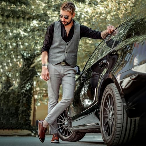 3.15 inch Invisible Height Increasing Men's Elevator Shoes, 8cm Hidden Lift Breathable All-Day Comfort, Full-Grain Oxford