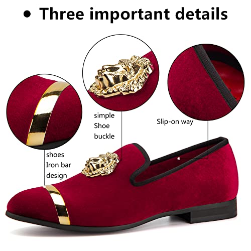 Men's Loafers Velvet Shoes Metal Eagle Buckle Wedding Party Smoking Slipper Dress Loafers Shoes for Men