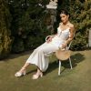 Women's Bow Knot Heeled Sandals Open Toe High Block Ankle Strap Chunky Heels Bride Wedding Shoes