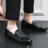 Men Oxford Dress Shoes Formal Slip On Business Leather Plain Toe Low Heel Non Slip Rubber Sole Comfortable Office Wedding Shoes